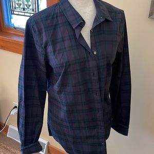 JCrew Blackwatch Plaid Slim Fit Tall Button Down Shirt Size 16Tall Dark Academia